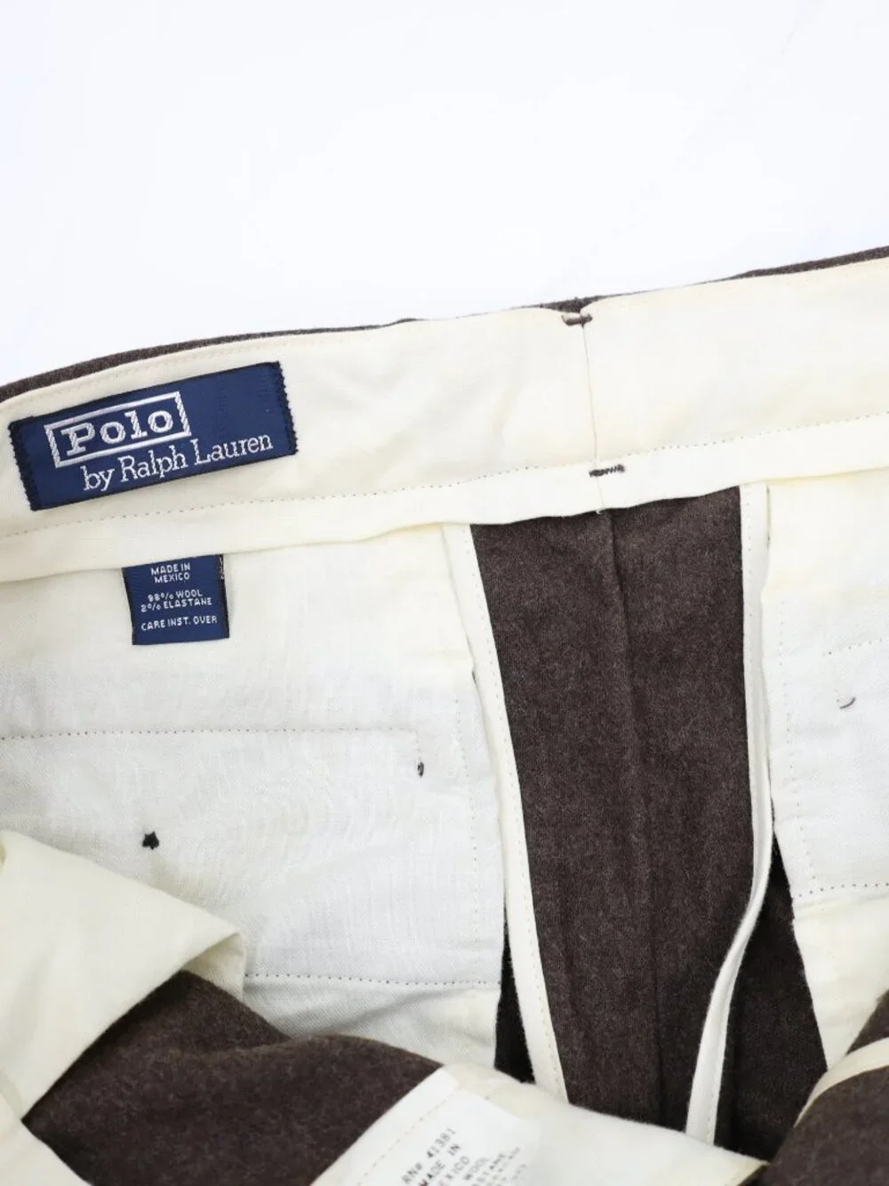 Vintage Polo Ralph Lauren Dress Pants Mens 30 Straight Leg Pleated Wool Cuffed